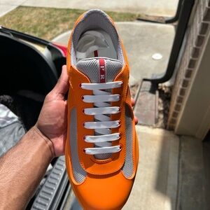 Prada Men's Orange Sneakers
